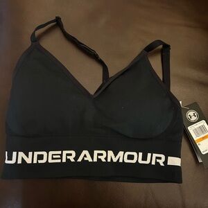 Under Armour Black Sports Bra with White Logo